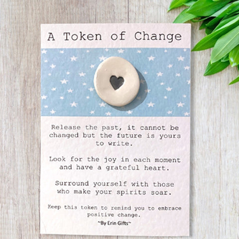 A Token of Change  Ceramic Wish Token and Card
