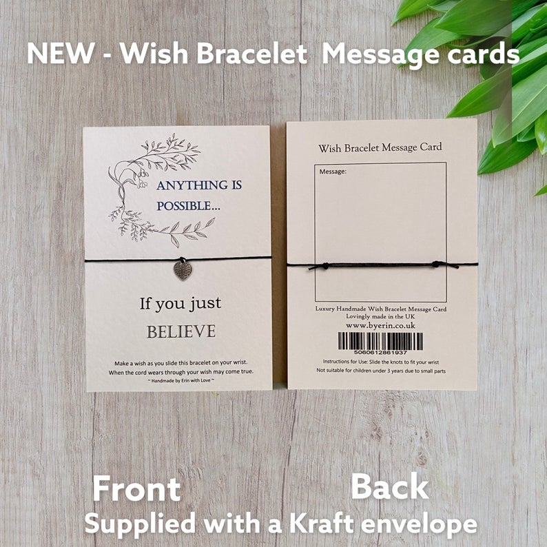 Anything is possible Wish Bracelet Message Card & Envelope