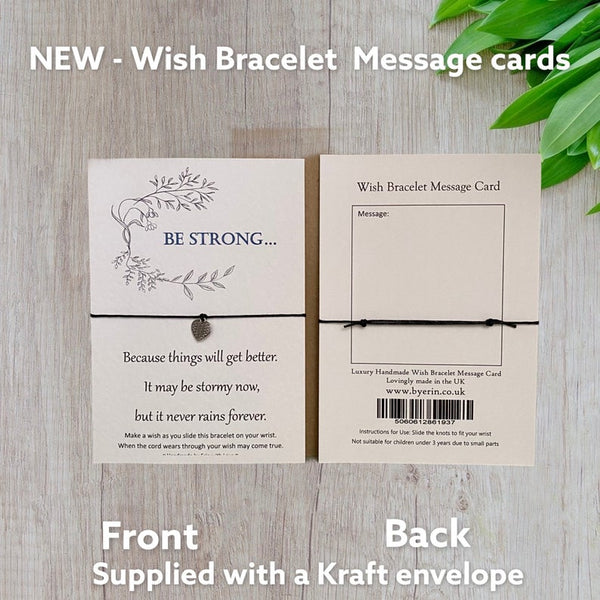 Be Strong Wish Bracelet Message Card & Envelope
