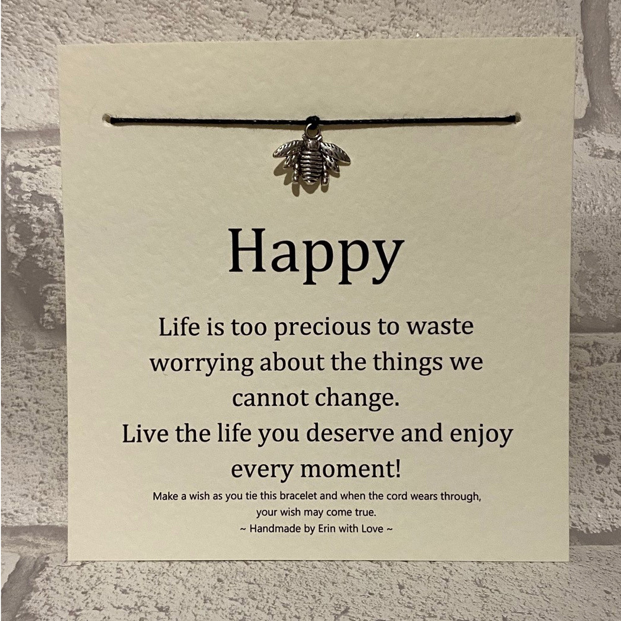Bee Happy  Wish Bracelet