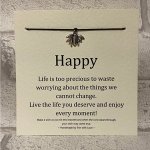 Bee Happy  Wish Bracelet