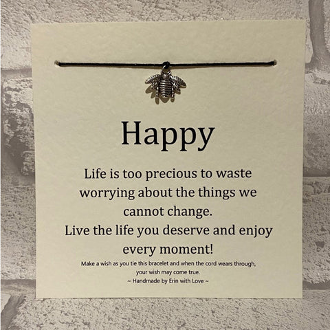 Bee Happy  Wish Bracelet