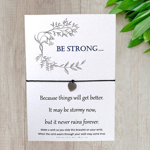 Be Strong Wish Bracelet Message Card & Envelope