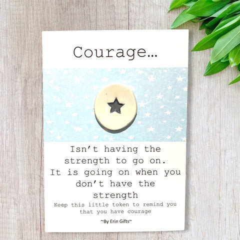 Courage  Ceramic Wish Token and Card