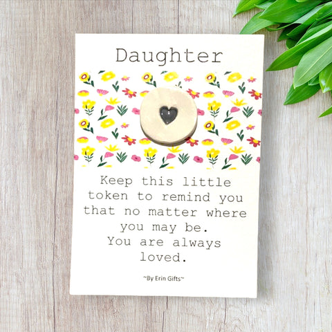 Daughter Ceramic Wish Token and Card