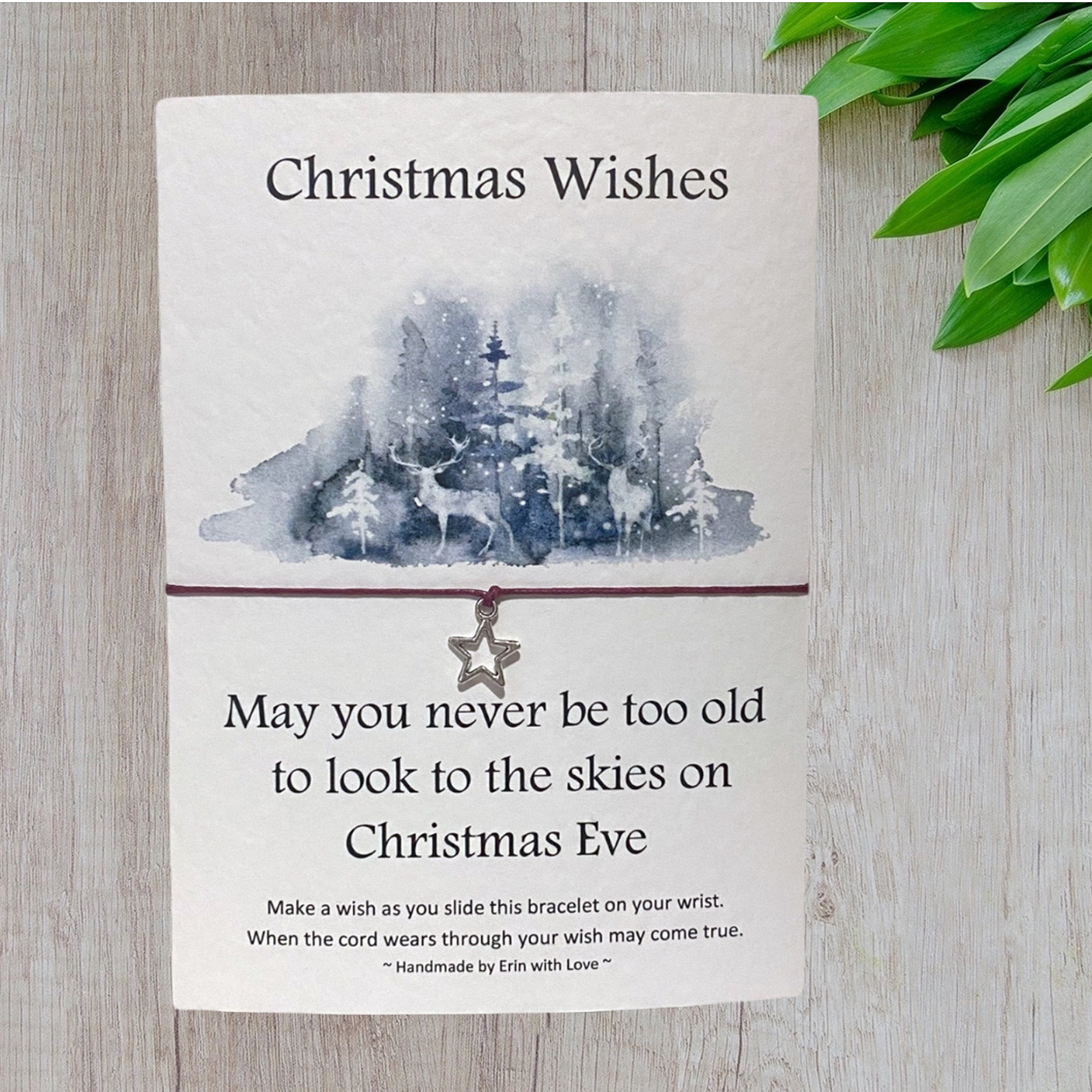 Christmas Wishes  Wish Bracelet Message Card & Envelope