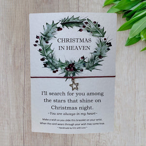 Christmas in Heaven Wish Bracelet Message Card & Envelope