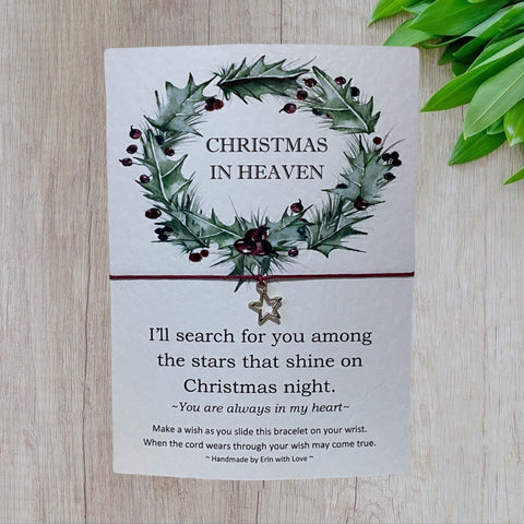 Christmas in Heaven Wish Bracelet Message Card & Envelope