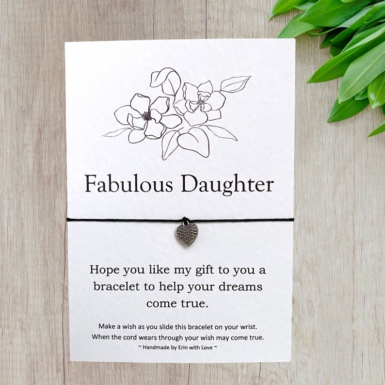 Fabulous Daughter Wish Bracelet Message Card & Envelope