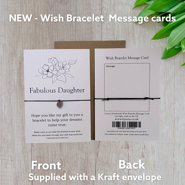 Fabulous Daughter Wish Bracelet Message Card & Envelope