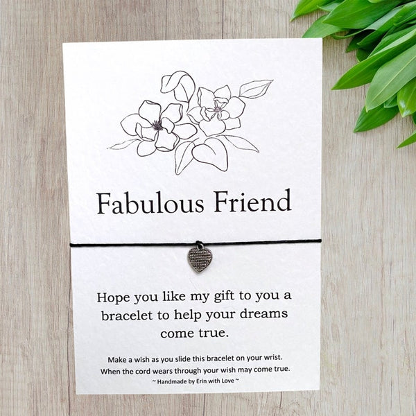 Fabulous Friend Wish Bracelet Message Card & Envelope