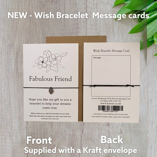 Fabulous Friend Wish Bracelet Message Card & Envelope