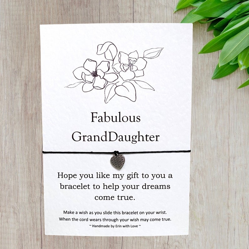 Fabulous GrandDaughter Wish Bracelet Message Card & Envelope