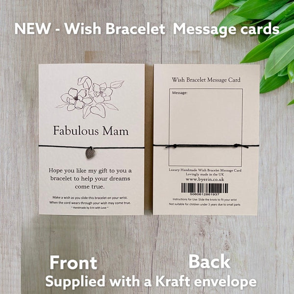 Fabulous Mam Wish Bracelet Message Card & Envelope