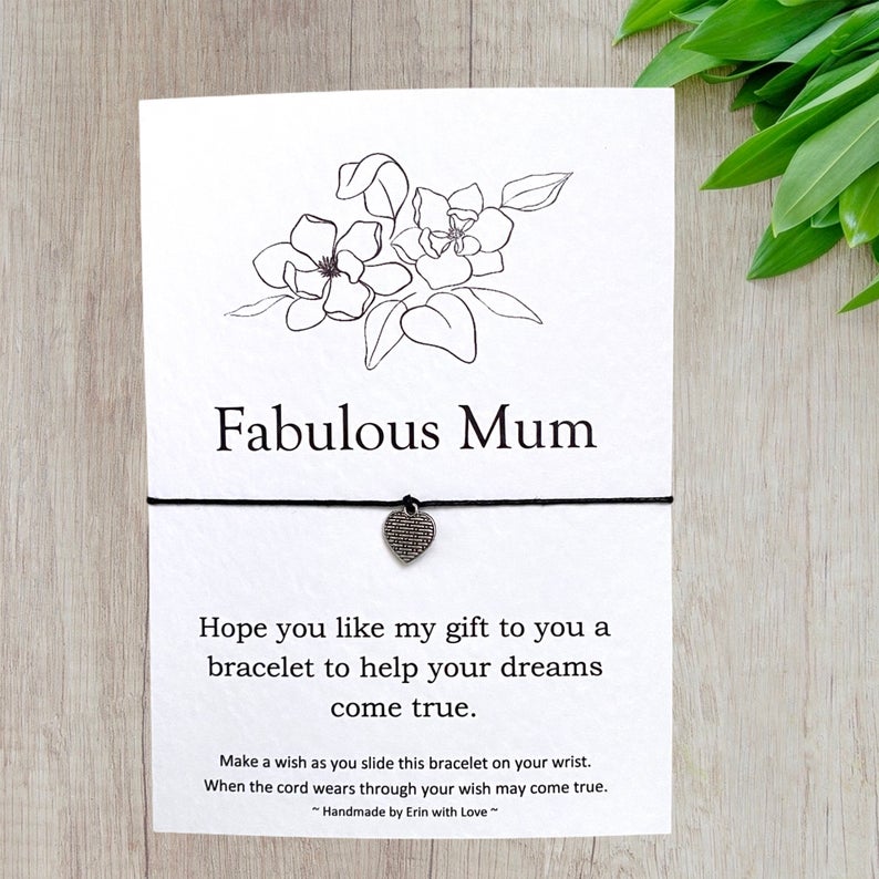 Fabulous Mum Wish Bracelet Message Card & Envelope
