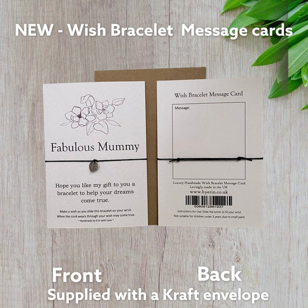 Fabulous Mummy Wish Bracelet Message Card & Envelope