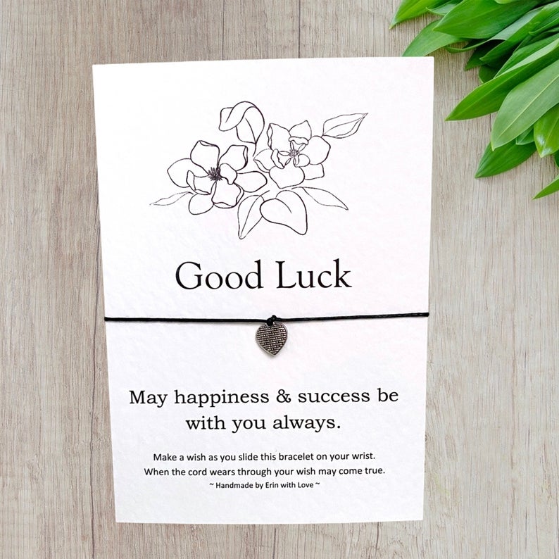 Good Luck Wish Bracelet Message Card & Envelope