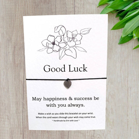 Good Luck Wish Bracelet Message Card & Envelope