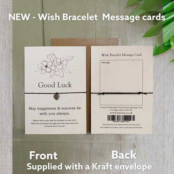 Good Luck Wish Bracelet Message Card & Envelope