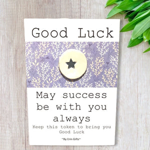 Good Luck  Ceramic Wish Token and Card