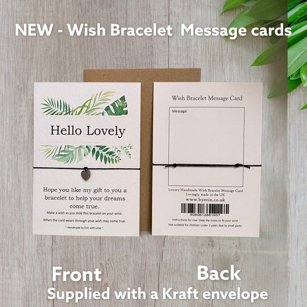 Hello Lovely Tropical Range Wish Bracelet Message Card & Envelope
