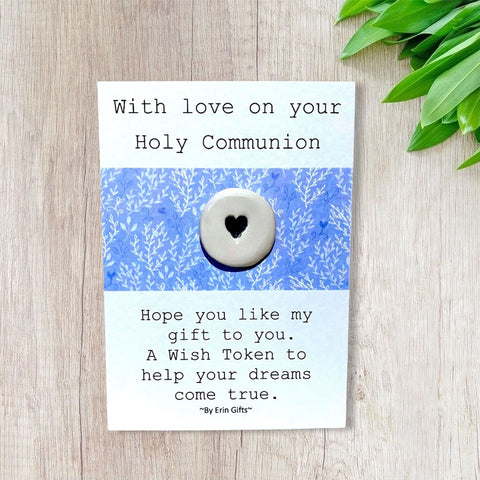 On Your Holy Communion   Ceramic Wish Token and Card