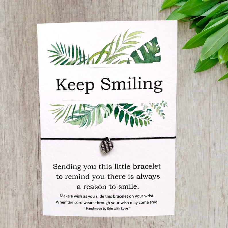 Keep Smiling Tropical Range Wish Bracelet Message Card & Envelope