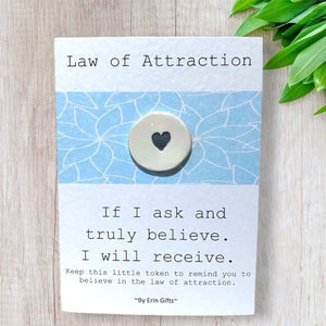 Law of Attraction   Ceramic Wish Token and Card