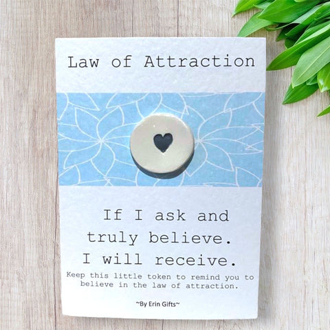 Law of Attraction   Ceramic Wish Token and Card