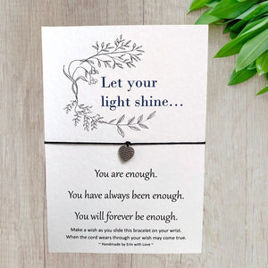 Let Your Light Shine  Wish Bracelet Message Card & Envelope