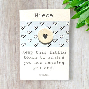 Niece   Ceramic Wish Token and Card