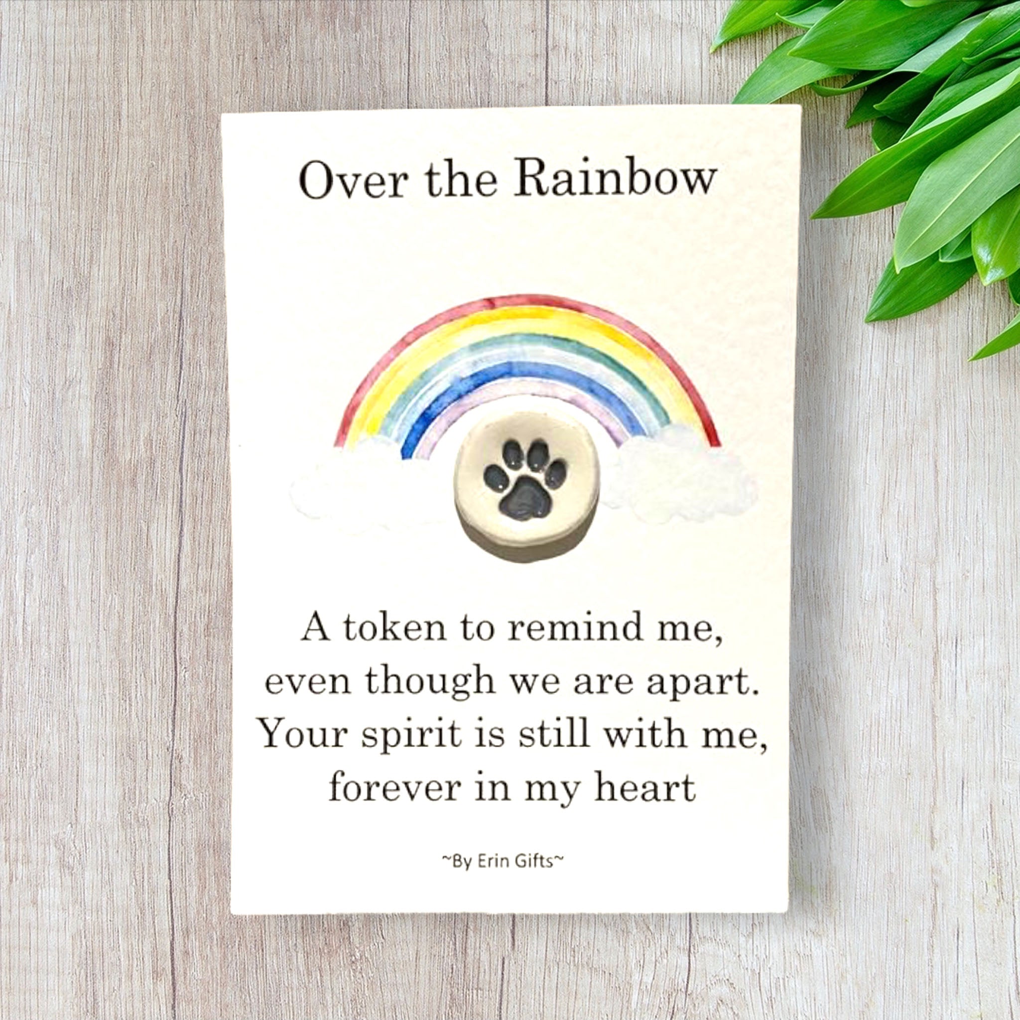 Over the Rainbow  Ceramic Wish Token and Card