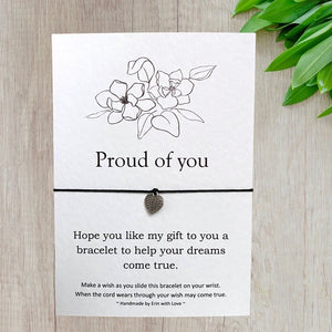 Proud of You Wish Bracelet Message Card & Envelope