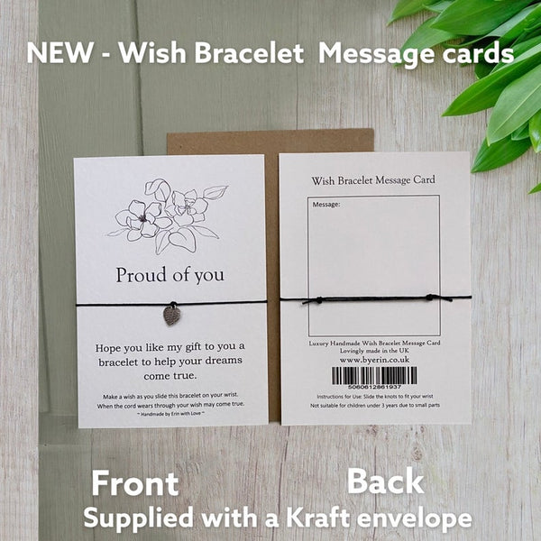 Proud of You Wish Bracelet Message Card & Envelope