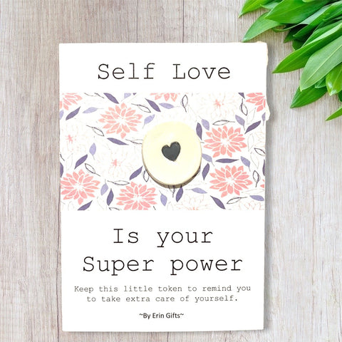 Self Love  Ceramic Wish Token and Card