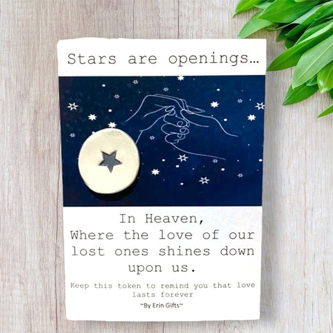 Stars are Openings...   Ceramic Wish Token and Card