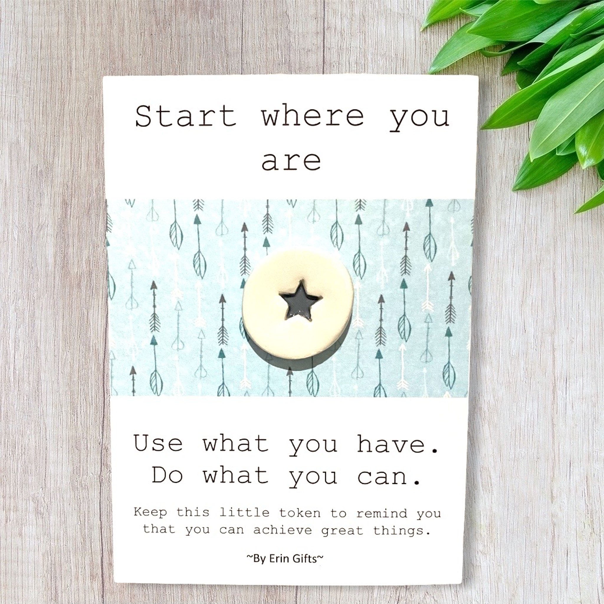 Start Where You Are...   Ceramic Wish Token and Card