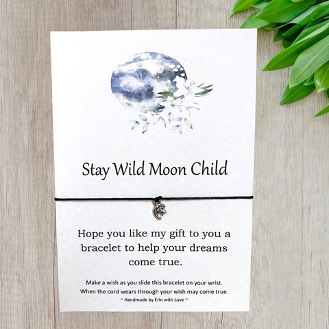 Stay Wild Moon Child Wish Bracelet Message Card & Envelope