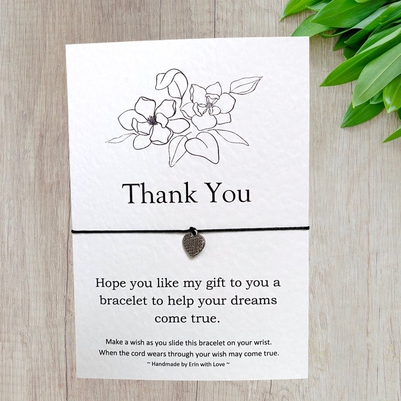 Thank you Wish Bracelet Message Card & Envelope