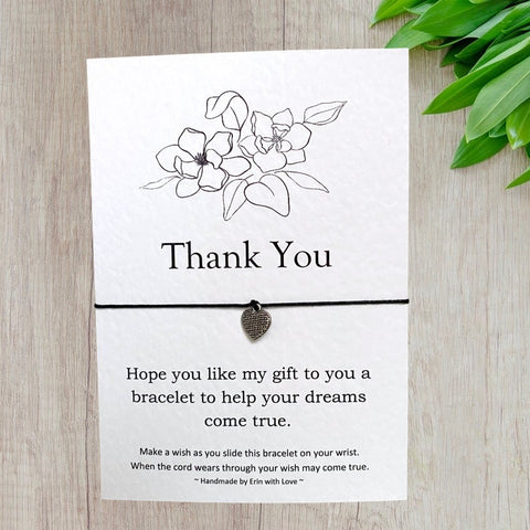 Thank you Wish Bracelet Message Card & Envelope