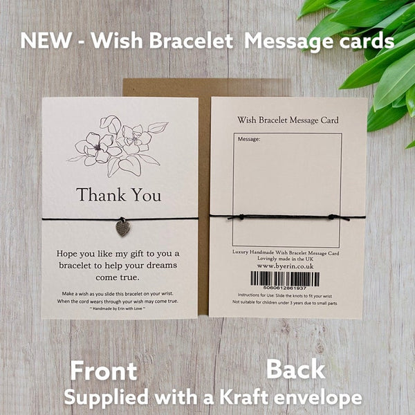 Thank you Wish Bracelet Message Card & Envelope