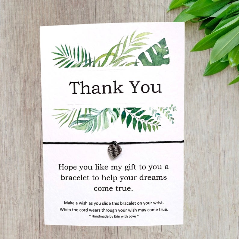 Thank you Tropical Range Wish Bracelet Message Card & Envelope
