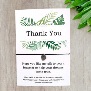 Thank you Tropical Range Wish Bracelet Message Card & Envelope