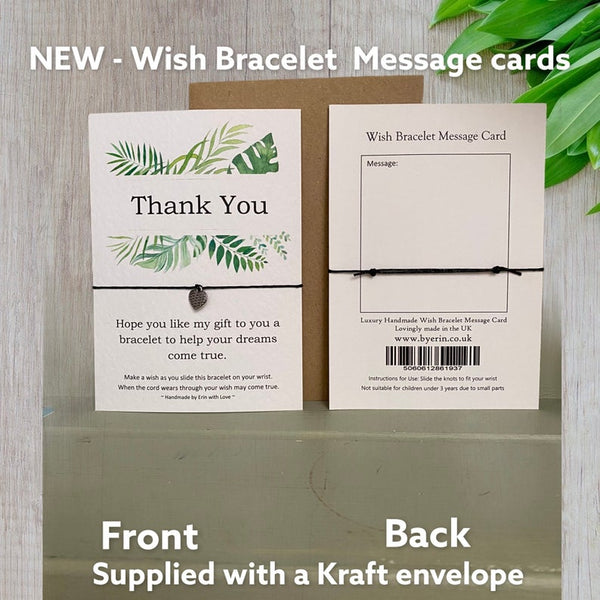 Thank you Tropical Range Wish Bracelet Message Card & Envelope