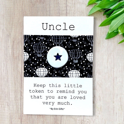 Uncle  Ceramic Wish Token and Card
