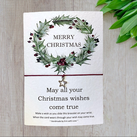 Merry Christmas Wish Bracelet Message Card & Envelope