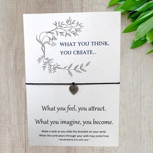 What You Think, You Create  Wish Bracelet Message Card & Envelope