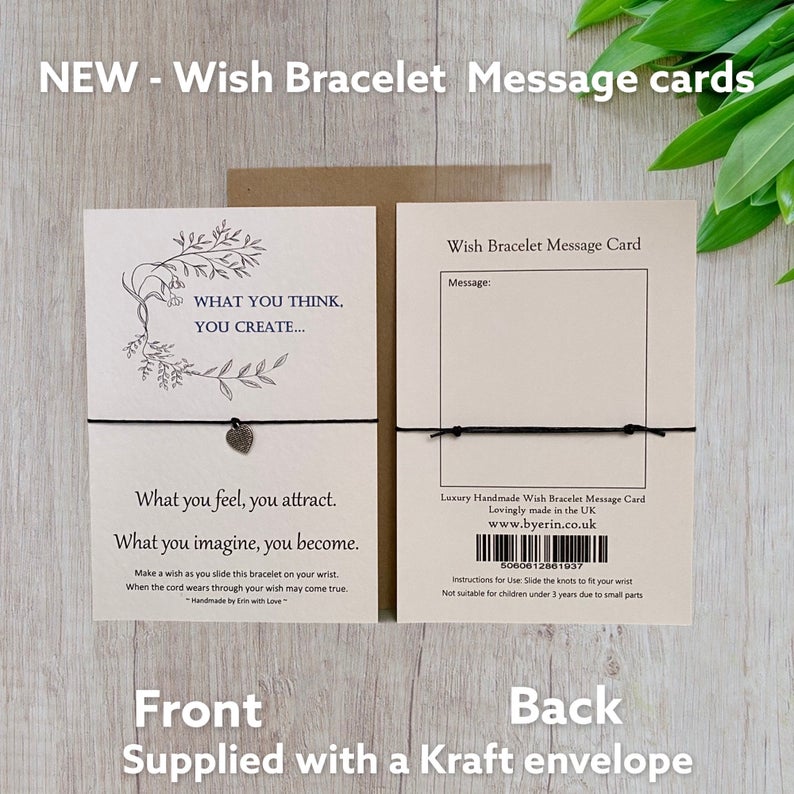 What You Think, You Create  Wish Bracelet Message Card & Envelope