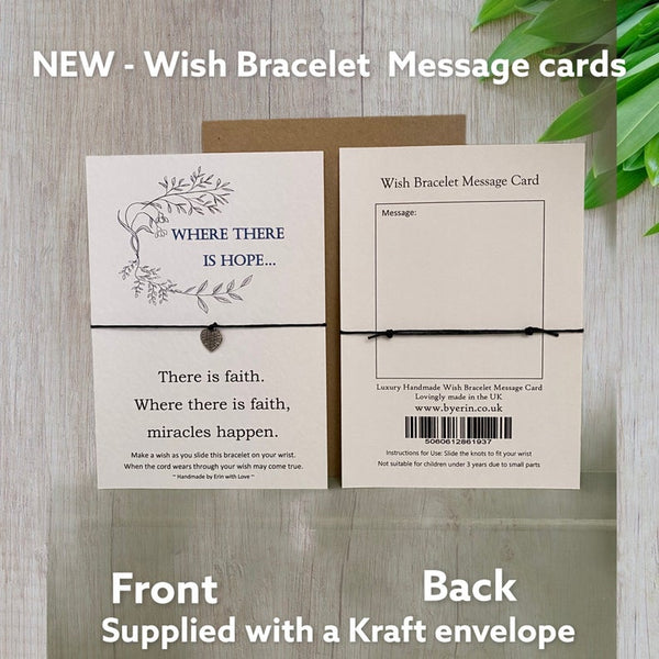 Where there is Hope Wish Bracelet Message Card & Envelope