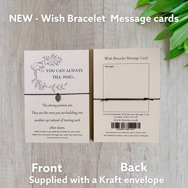 You can always tell who... Wish Bracelet Message Card & Envelope
